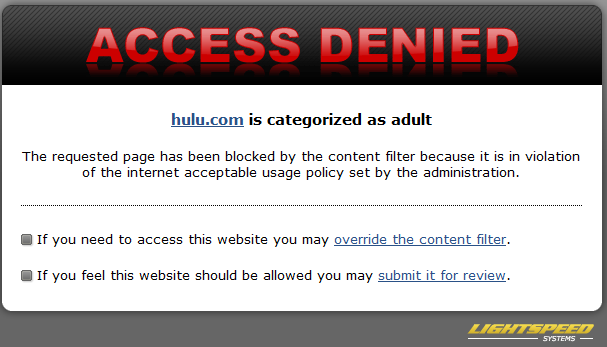 Web Filter Violation