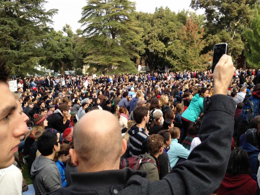 Occupy Davis: Thousands of college students attended protests at UC Davis in November. Much of the protests have been in response to the use of pepper spray against Occupy protestors on the campus quad. Photo by Melissa Uzes.