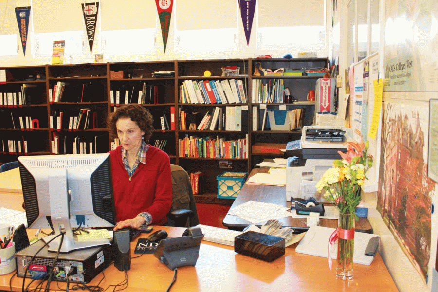 HELPING STUDENTS SUCCEED: College and Career specialist Susan Gertman will retire this month after assisting students in the College and Career Center since 2005. Photo by: Claire Donohue