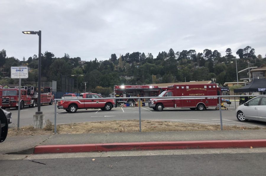 Southern Marin Fire Department responds to chemical spill at Tam pool. (Lucas Rosevear)