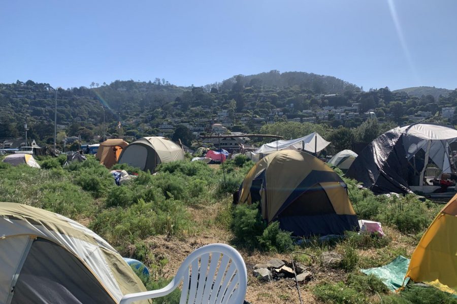 The Dunphy Park homeless encampment in Sausalito. (Amelia Sandgren)