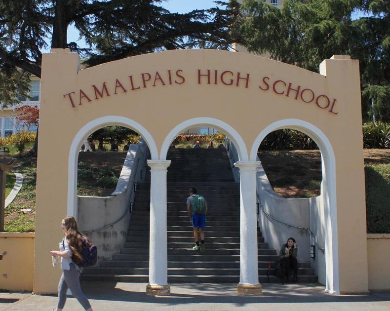 Tamalpais High School was closed today due to a district-wide bomb threat. Photo courtesy of CBS News. 