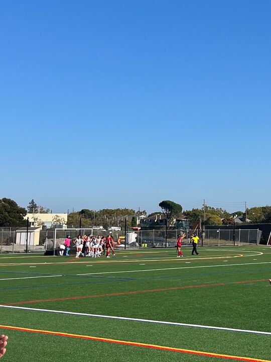The Hawks celebrate senior Veronica Ray's goal to tie the game.