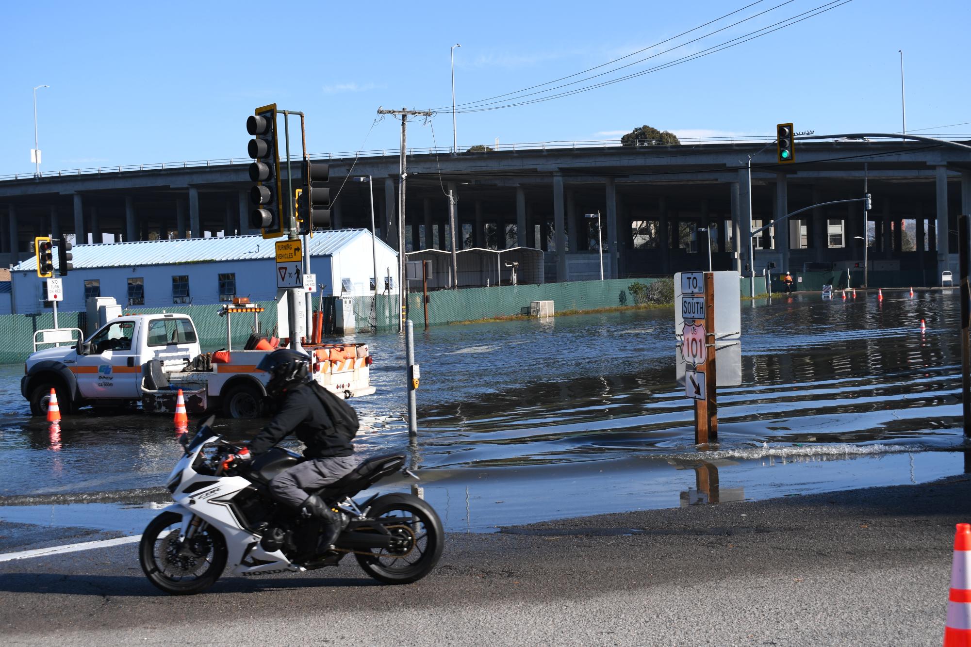 Flooded Manzanita, and Highway 101 Entrance